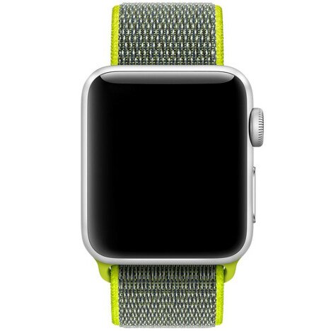 Curea iUni compatibila cu Apple Watch 1/2/3/4/5/6/7, 38mm, Nylon Sport, Woven Strap, Grey/Electric G